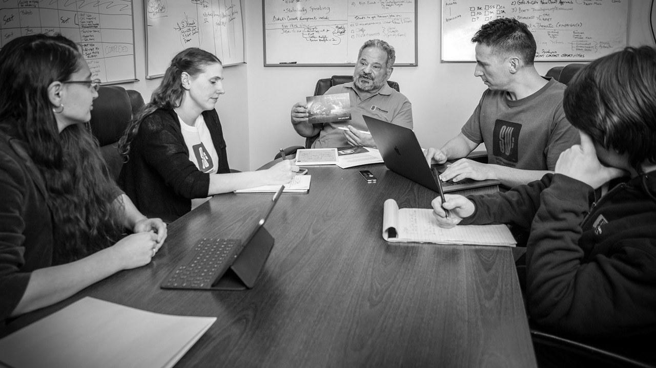 Creative team in a media-production planning meeting