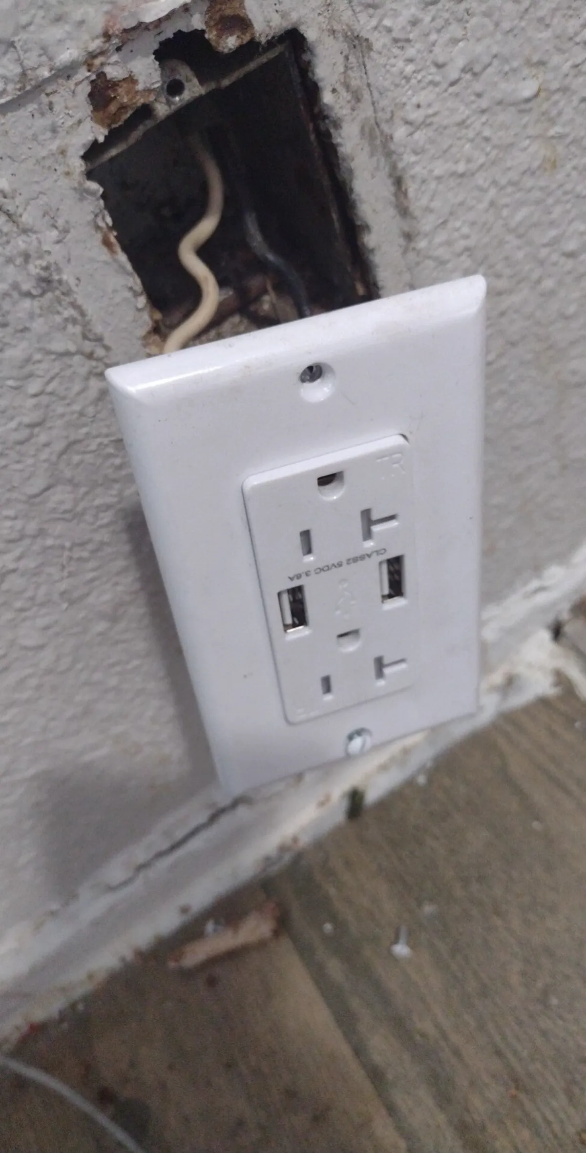 Electrical outlet maintenance work