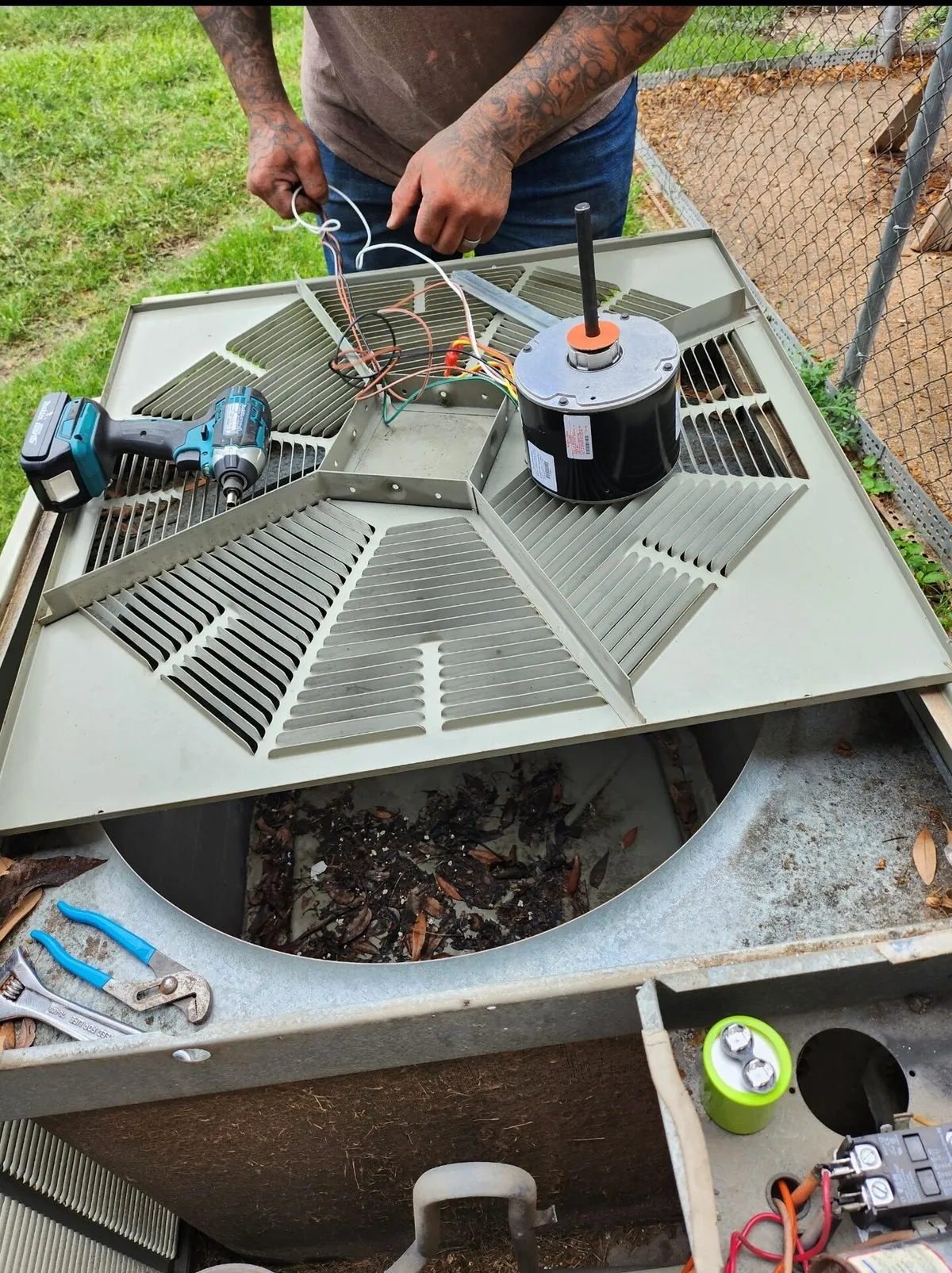 HVAC maintenance in progress
