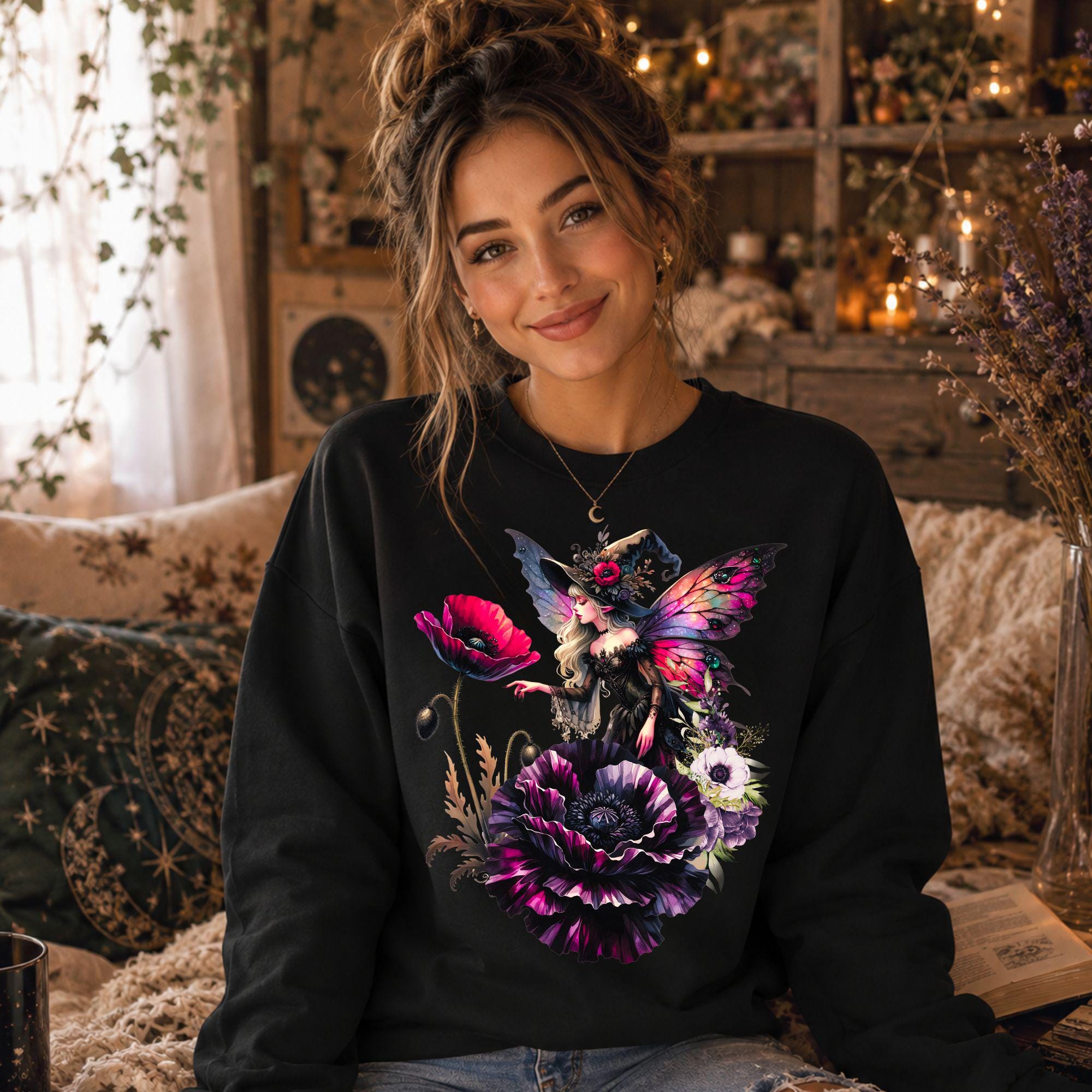 Dark Fairy Floral Sweatshirt