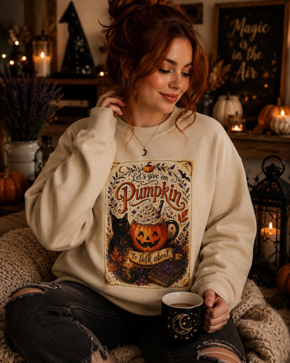 Let's Give 'Em Pumpkin to Talk About Sweatshirt