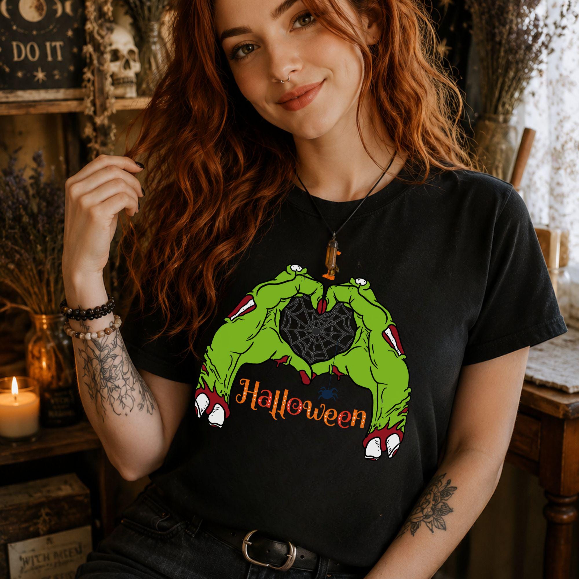 Zombie Hand Heart Halloween Shirt