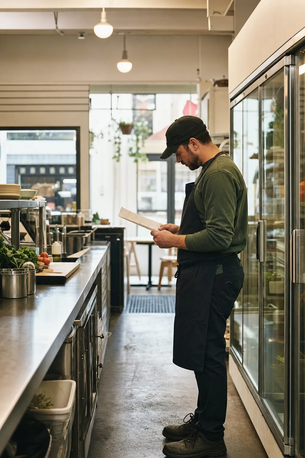 Restaurant owner preparing to open
