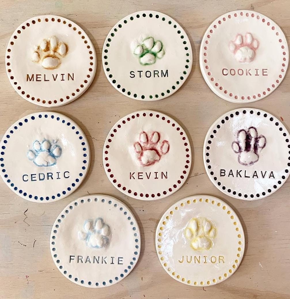 Personalized Ceramic Dog Paw Print Ornament – Custom Pet Keepsake, Small-Medium Dog, view 13