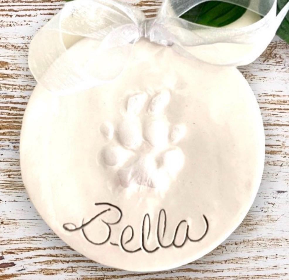 Personalized Ceramic Dog Paw Print Ornament – Custom Pet Keepsake, Small-Medium Dog, view 18
