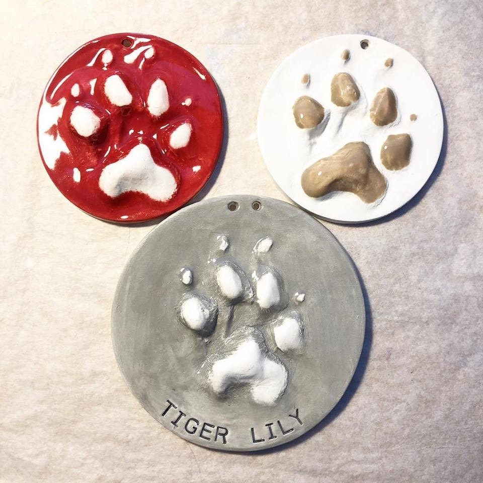Personalized Ceramic Dog Paw Print Ornament – Custom Pet Keepsake, Small-Medium Dog, view 8