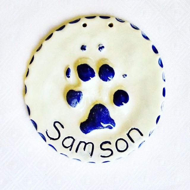 Personalized Ceramic Dog Paw Print Ornament – Custom Pet Keepsake, Small-Medium Dog, view 9