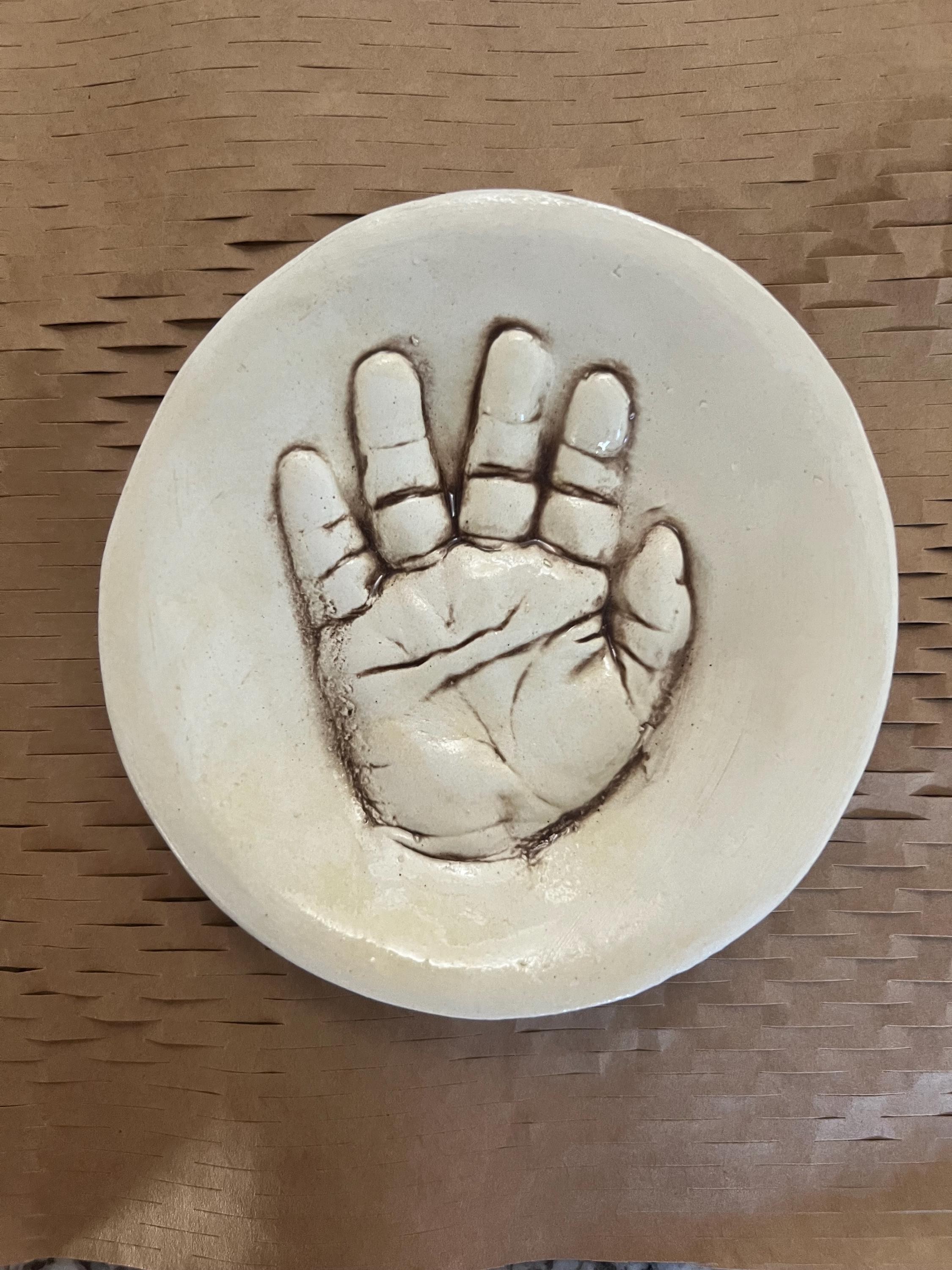 Handprint jewelry Plate, Personalized Baby handprint Jewelry Dish, Mommy jewelry Dish, view 11