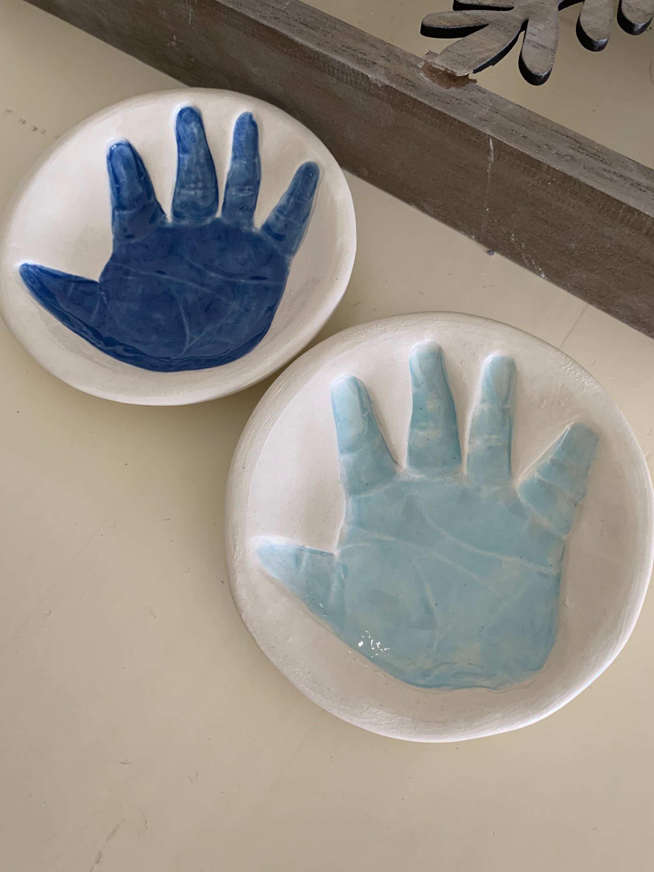 Handprint jewelry Plate, Personalized Baby handprint Jewelry Dish, Mommy jewelry Dish, view 8