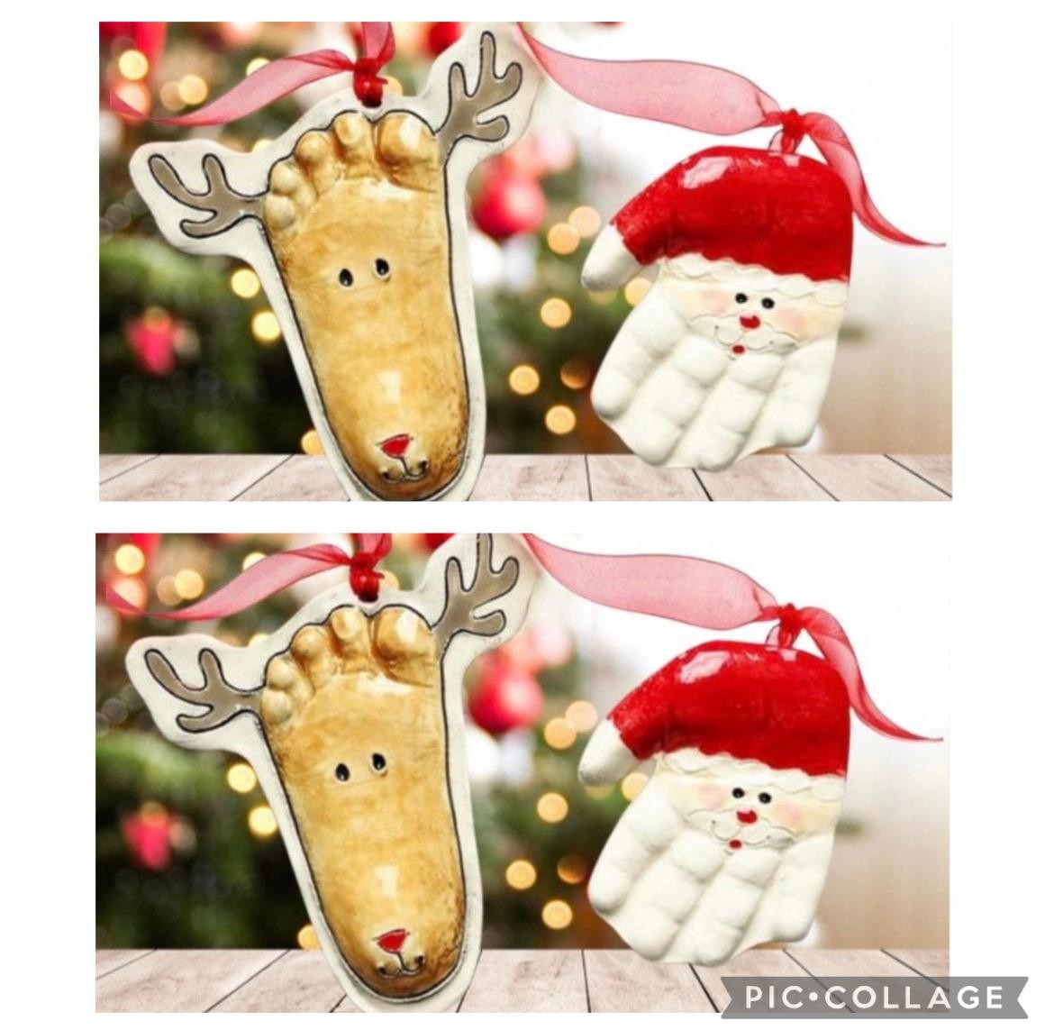 Custom Foot Print Ornaments - Personalized Baby Keepsake Ornament - Handprint and Footprint Gift, view 2