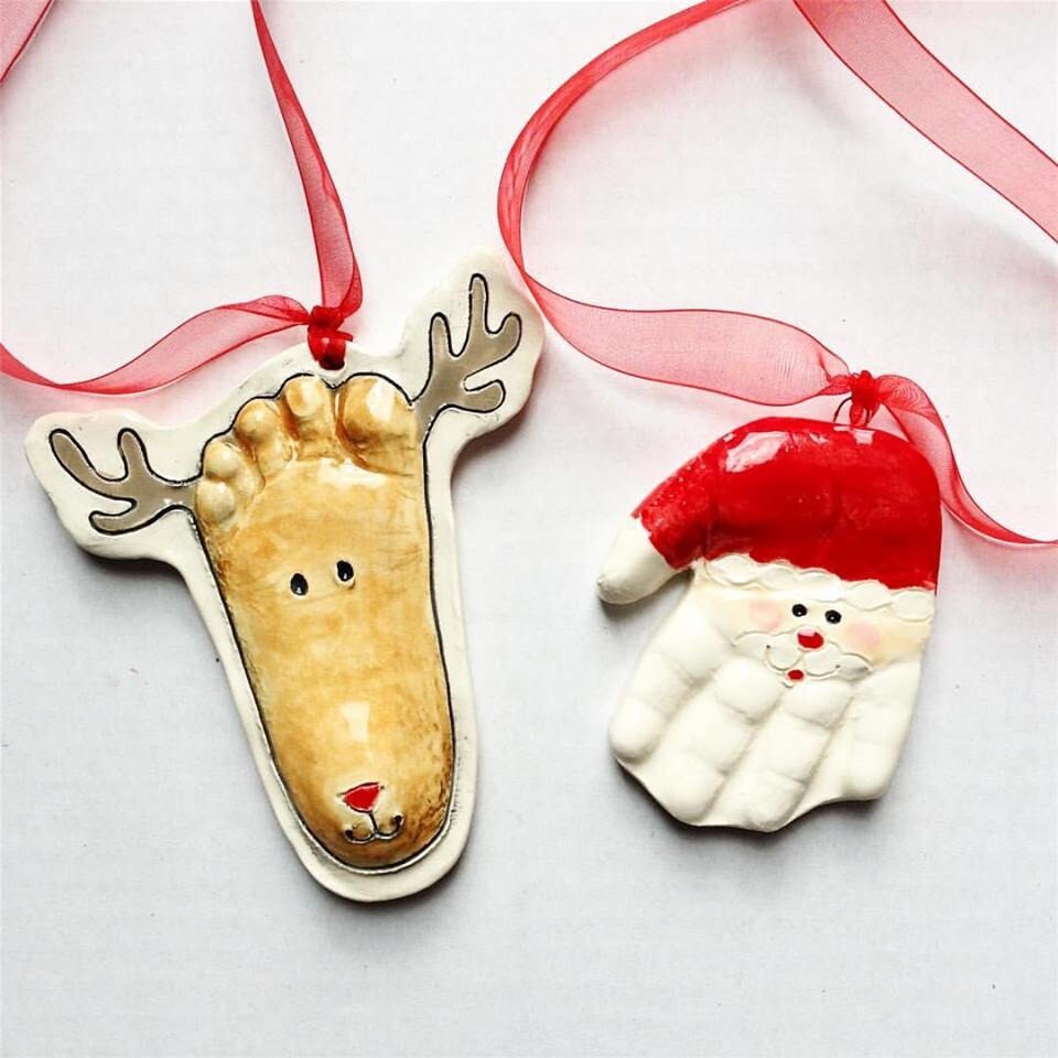 Custom Foot Print Ornaments - Personalized Baby Keepsake Ornament - Handprint and Footprint Gift, view 3