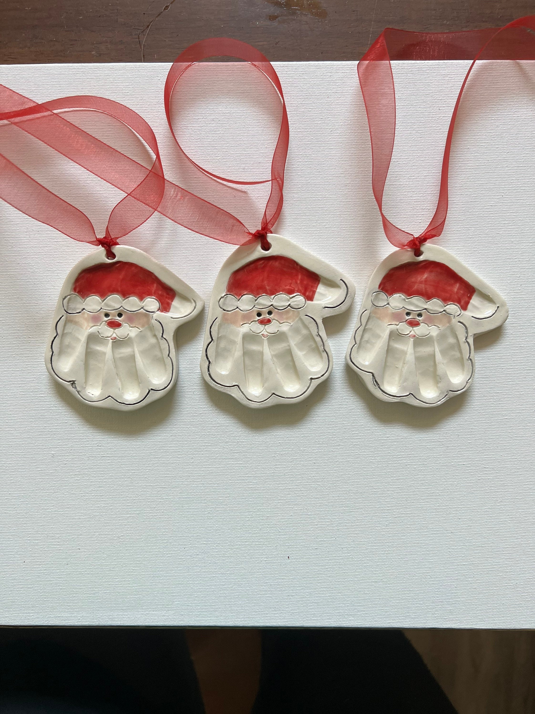 Christmas Handprint Santa Ornament, Custom Baby Ornament, Handprint Mold Kit, view 6