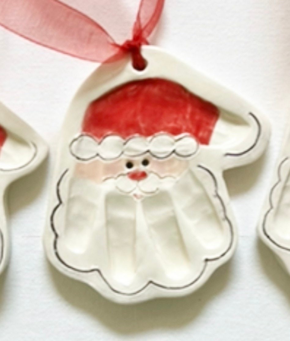 Christmas Handprint Santa Ornament, Custom Baby Ornament, Handprint Mold Kit, view 7
