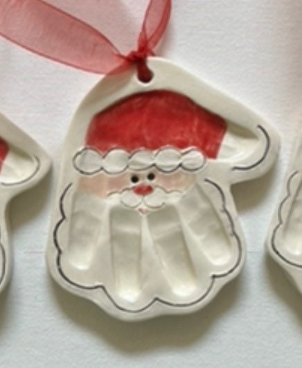 Christmas Handprint Santa Ornament, Custom Baby Ornament, Handprint Mold Kit, view 8