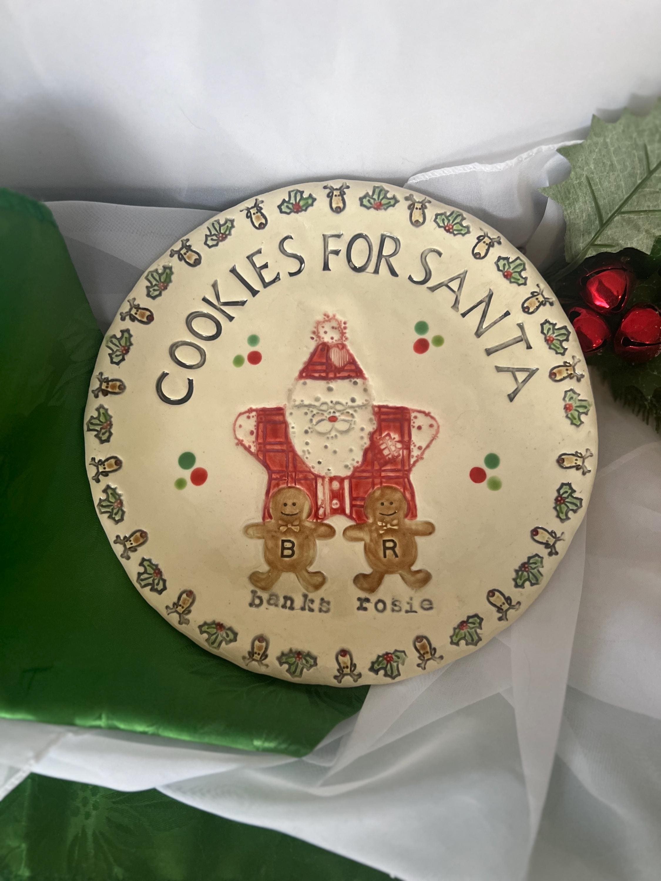 Custom Christmas Cookie Plate for Santa, Personalized Gingerbread Family Keepsake, view 10