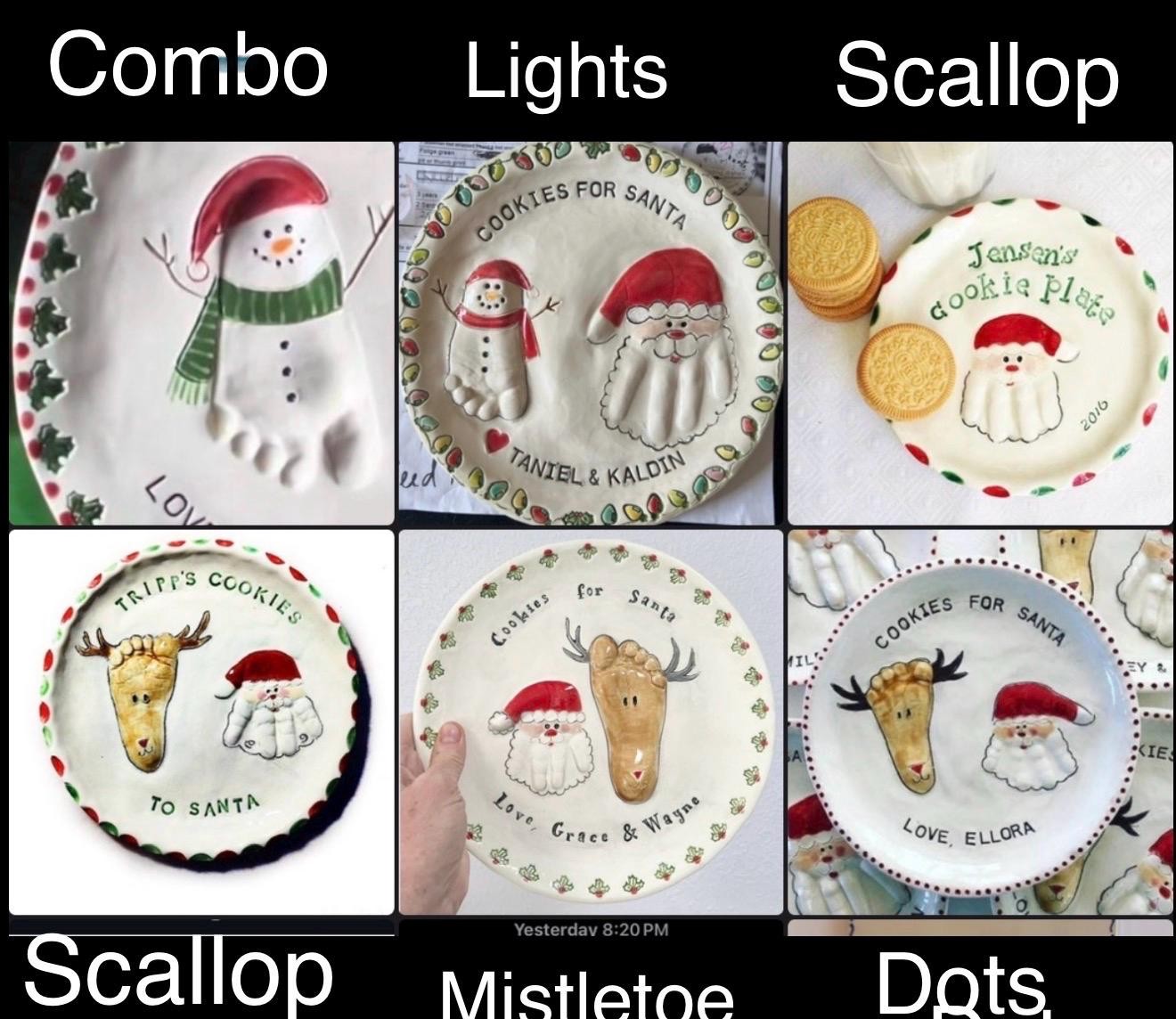 Children’s Christmas Plate, Child’s Cookie Plate , Personalized Plate , Hand and footprint Plate, view 18
