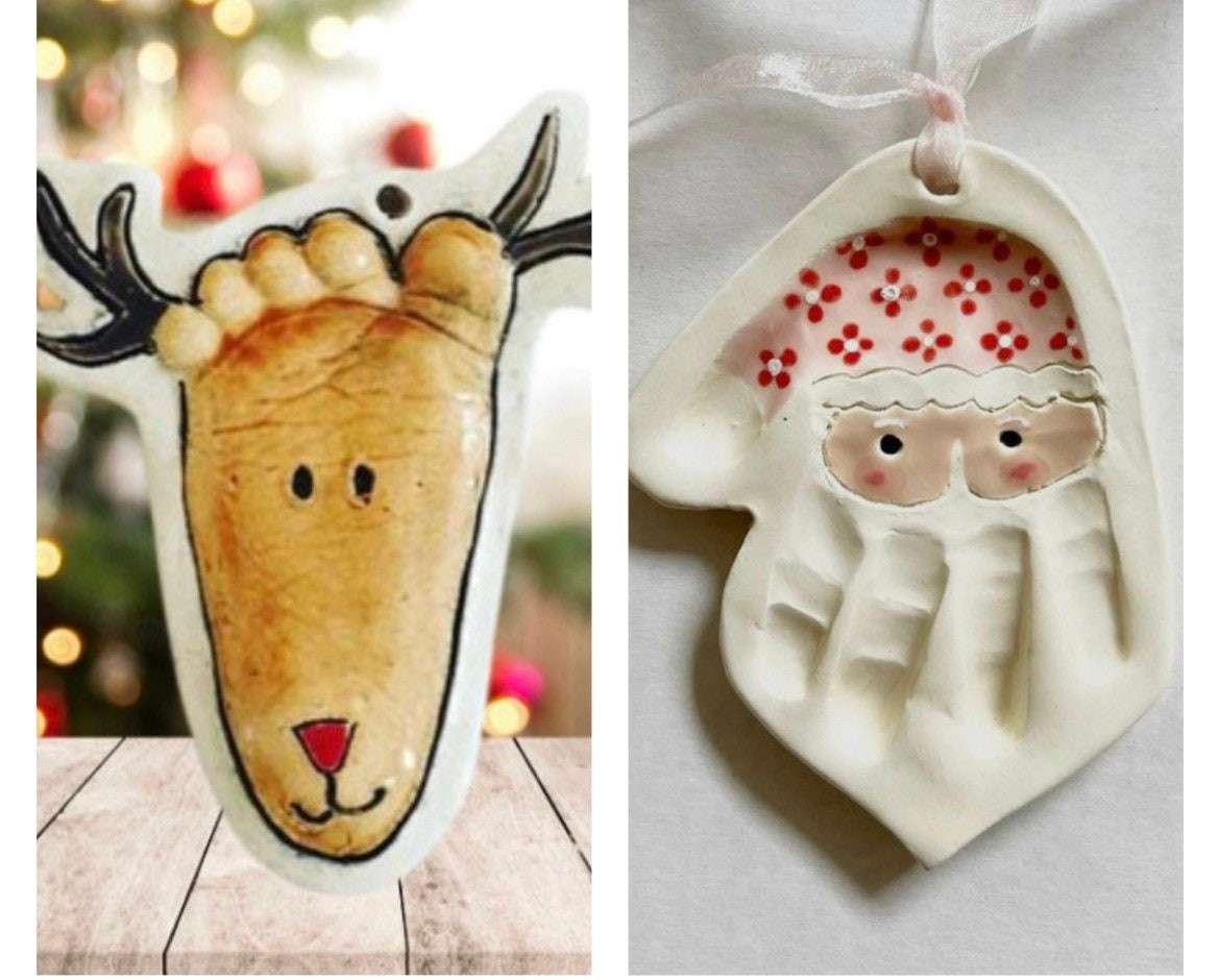 Custom Baby Christmas Ornaments Hand and Footprint Keepsake Personalized Baby Gift