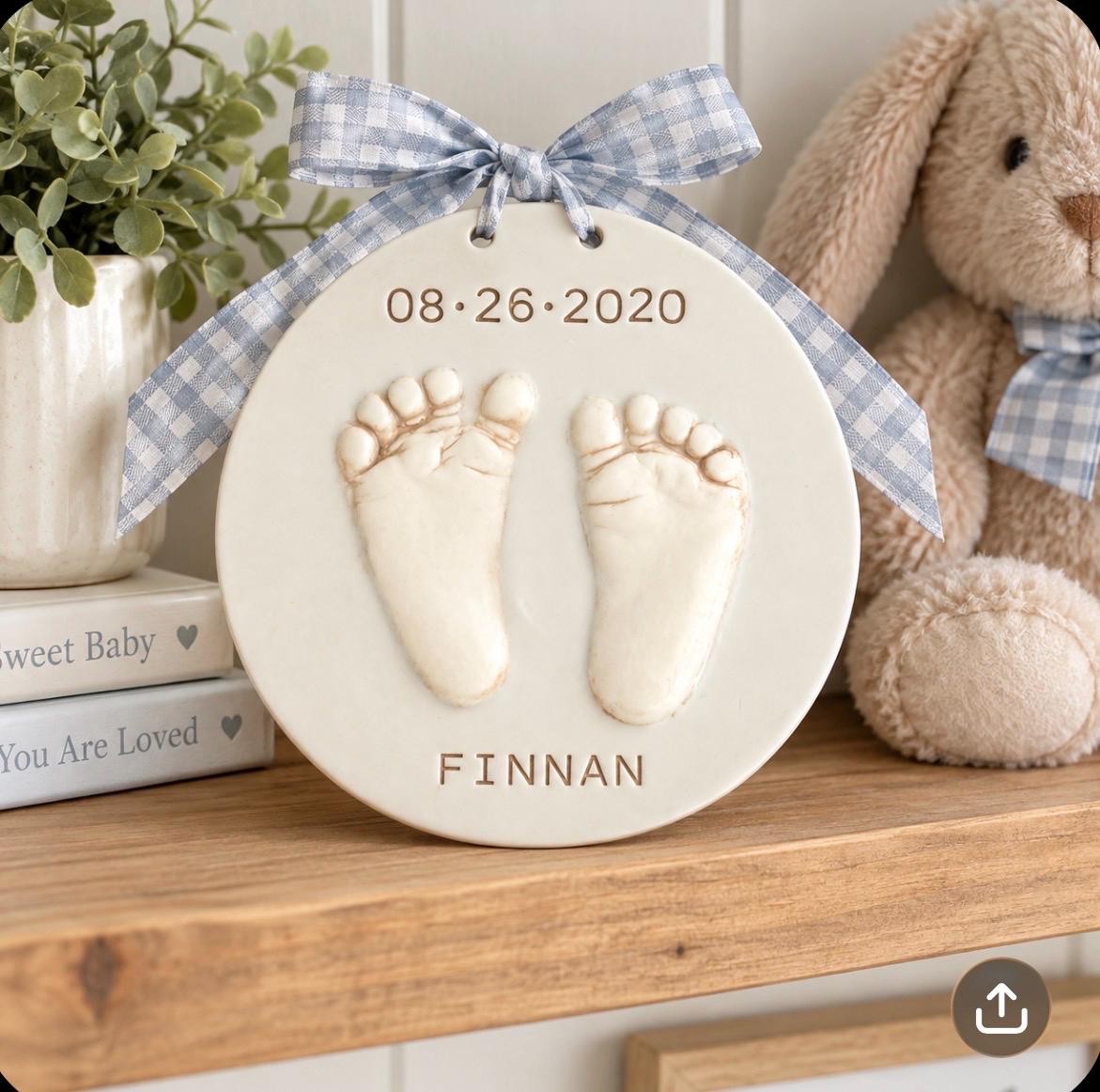 Hand and Footprint Ornament – Newborn Keepsake Present (4.5 inches)