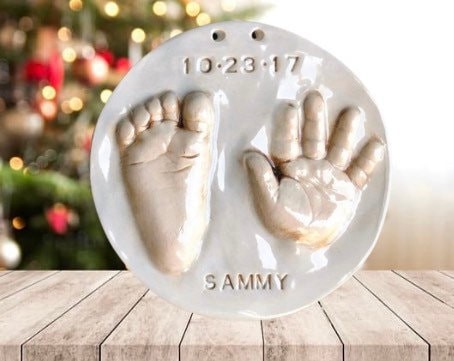 Hand and Footprint Ornament – Newborn Keepsake Present (4.5 inches), view 4