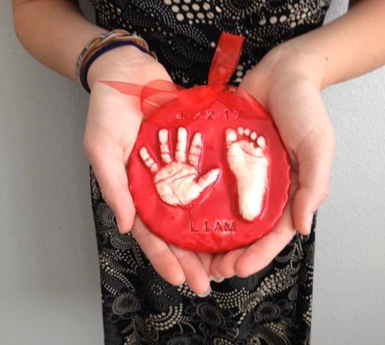 Hand and Footprint Ornament – Newborn Keepsake Present (4.5 inches), view 6