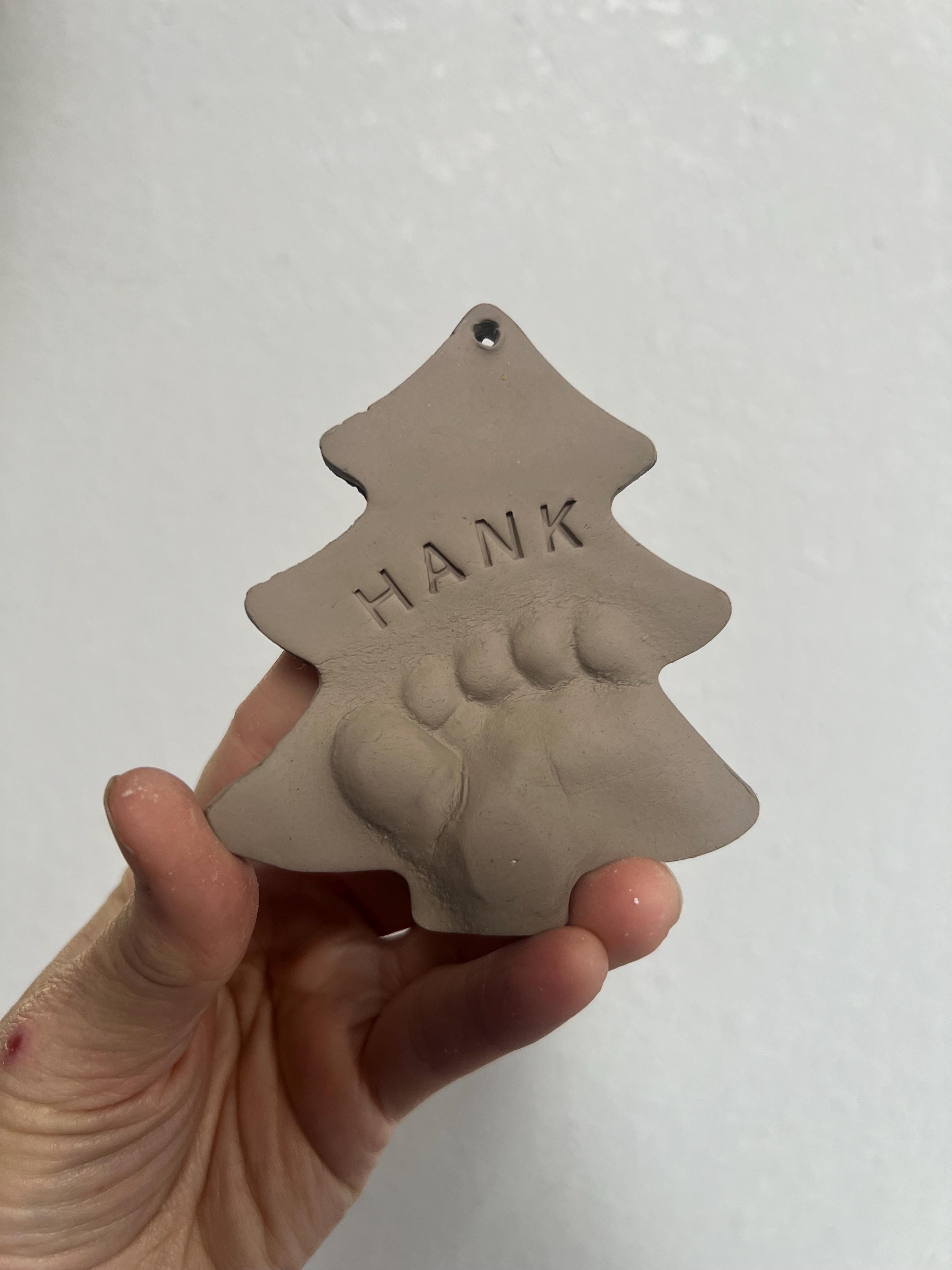 Baby Footprint Christmas Tree Ornament Keepsake, Personalized Ceramic Ornament, view 8