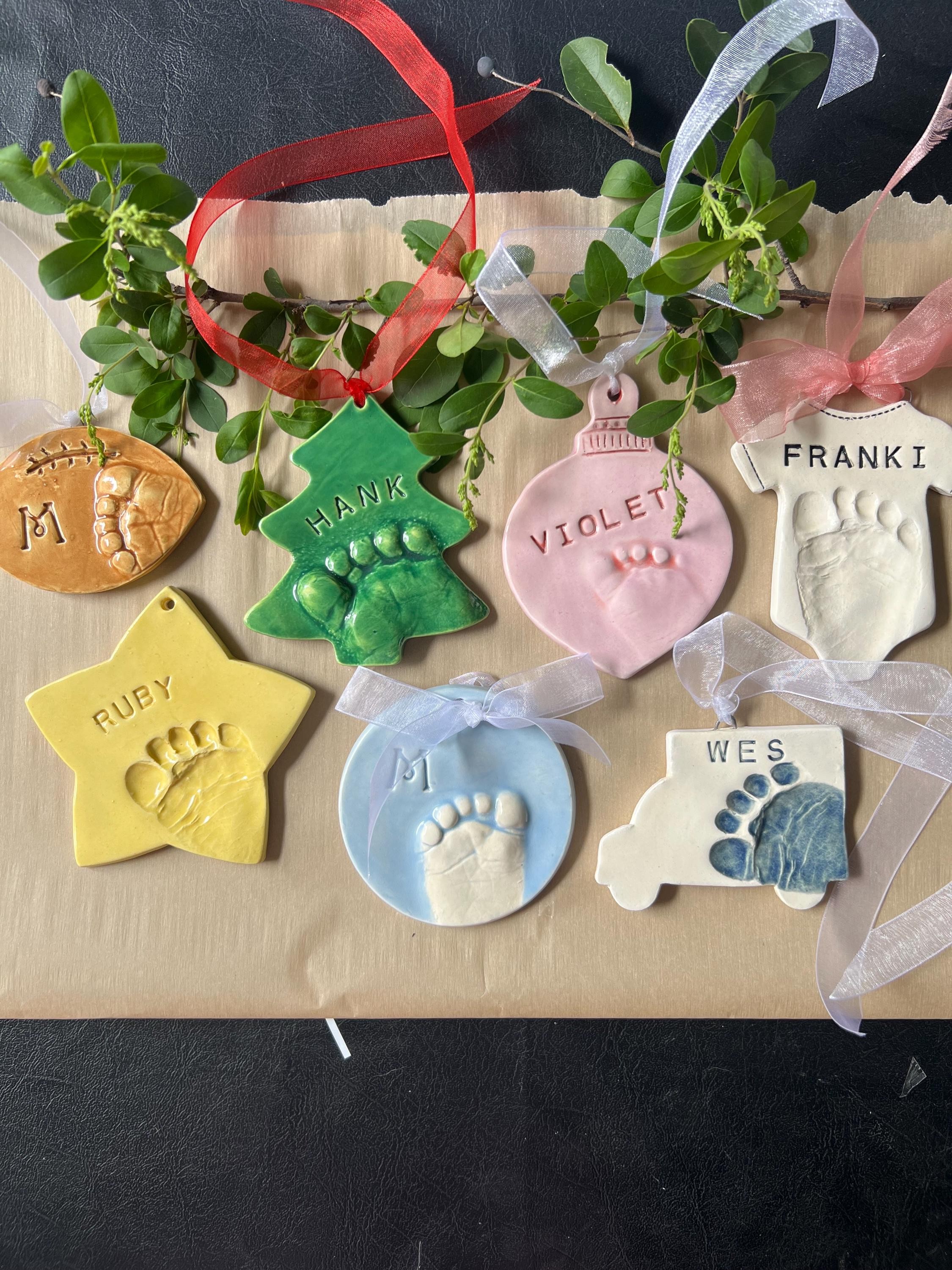 Personalized Star Baby Footprint Ornament Keepsake, view 4