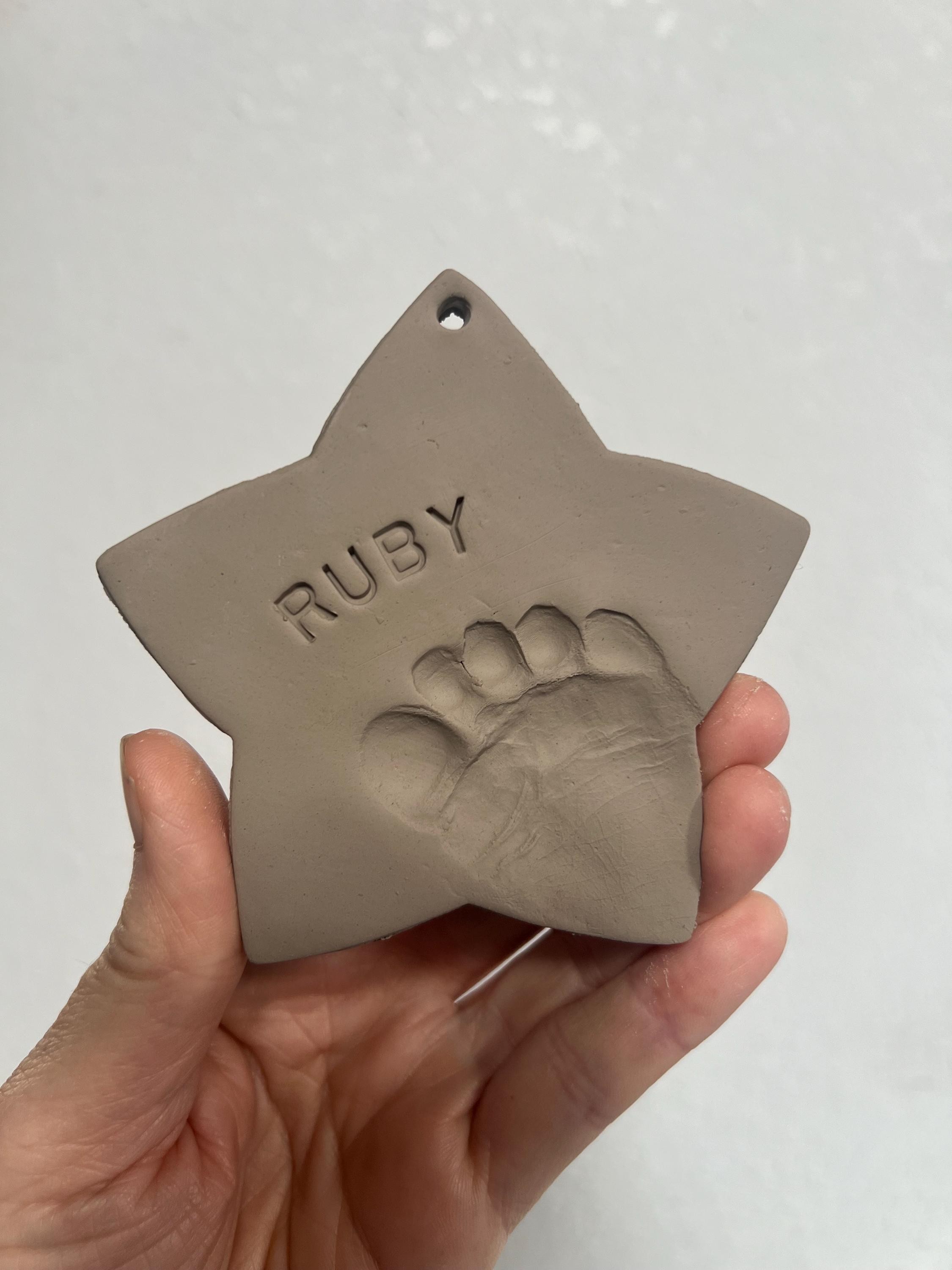 Personalized Star Baby Footprint Ornament Keepsake, view 5