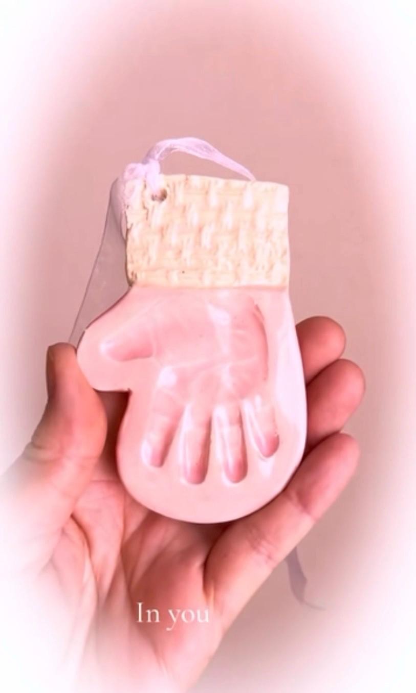 Custom Baby Handprint Mitten Ornament, Keepsake Mold Kit, view 10