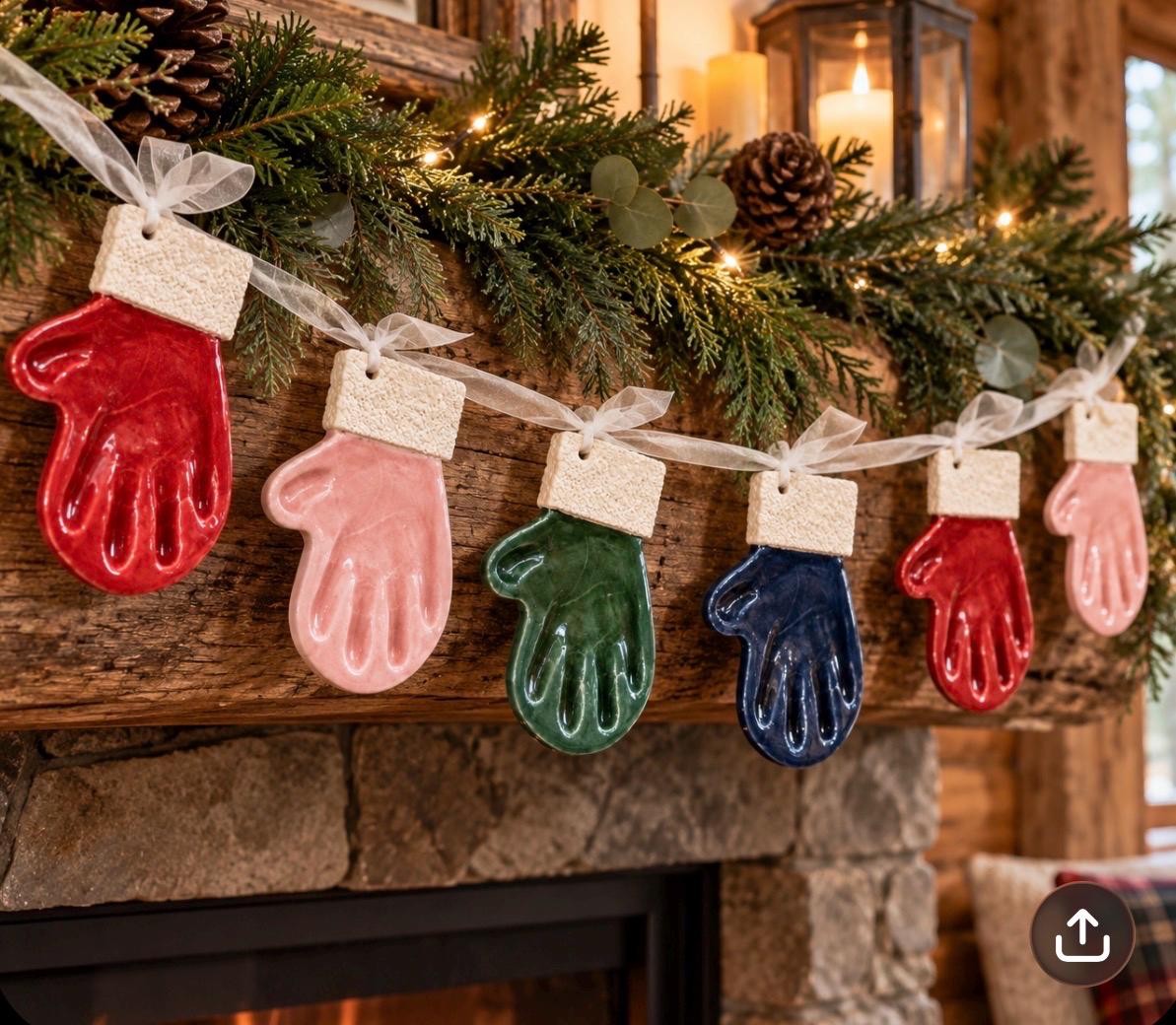 Custom Baby Handprint Mitten Ornament, Keepsake Mold Kit, view 4