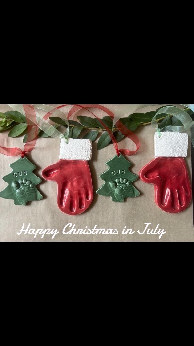 Custom Baby Handprint Mitten Ornament, Keepsake Mold Kit, view 5