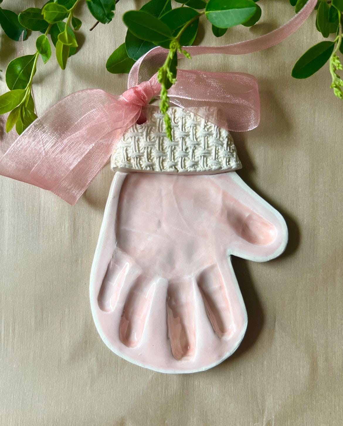 Custom Baby Handprint Mitten Ornament, Keepsake Mold Kit, view 6