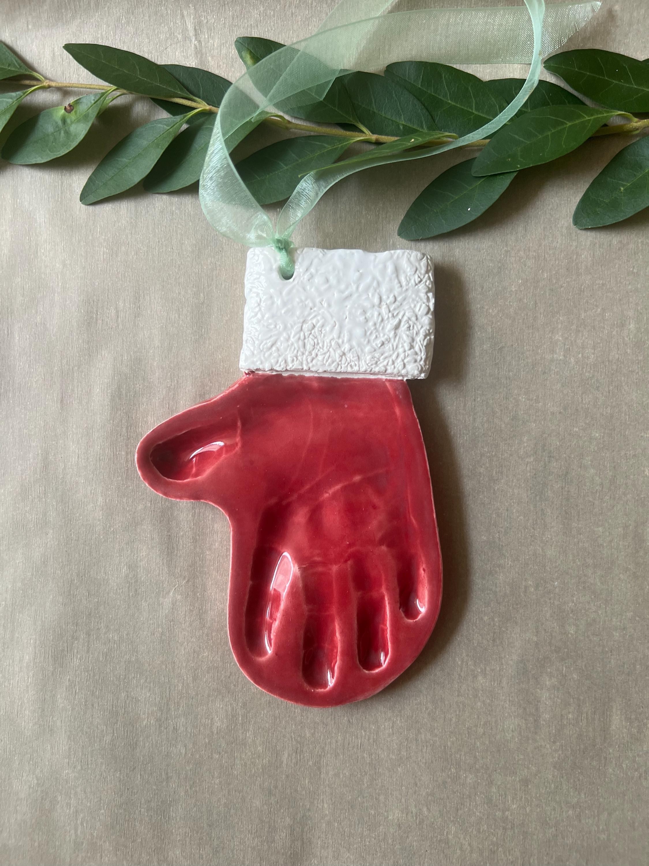 Custom Baby Handprint Mitten Ornament, Keepsake Mold Kit, view 7