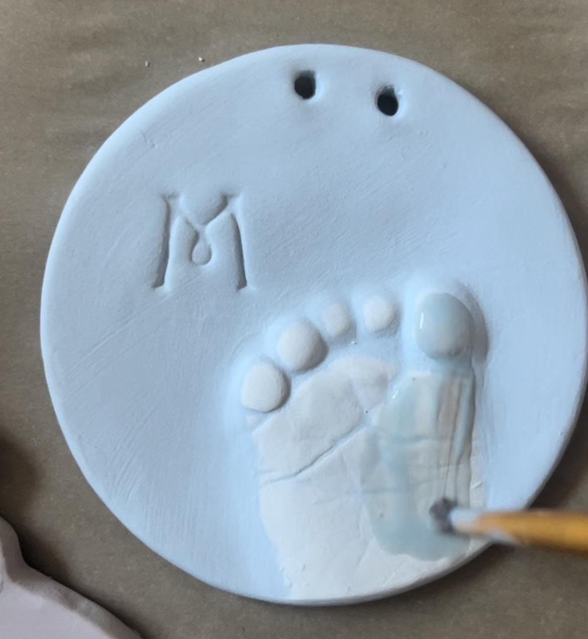 One Tiny Toe Footprint Ornament Keepsake, Tiny Toe Print Mold, Baby Ornament Gift, view 7