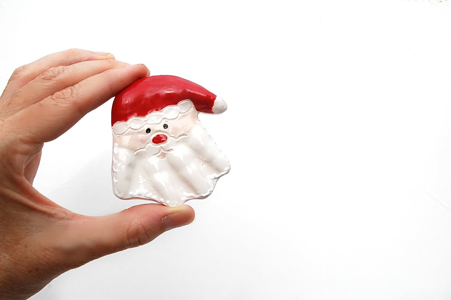 Baby Handprint ornament , Handprint Ornament , Kids ornament , Hand Print Santa Ornament, view 5