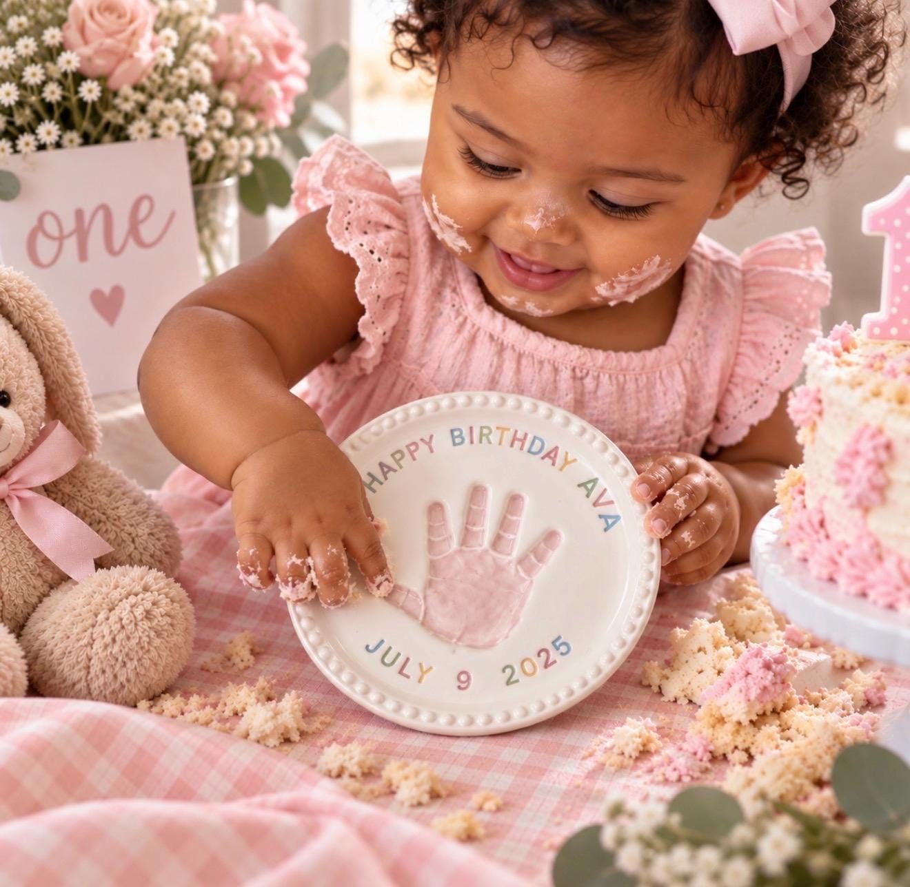 Handmade ceramic birthday plate