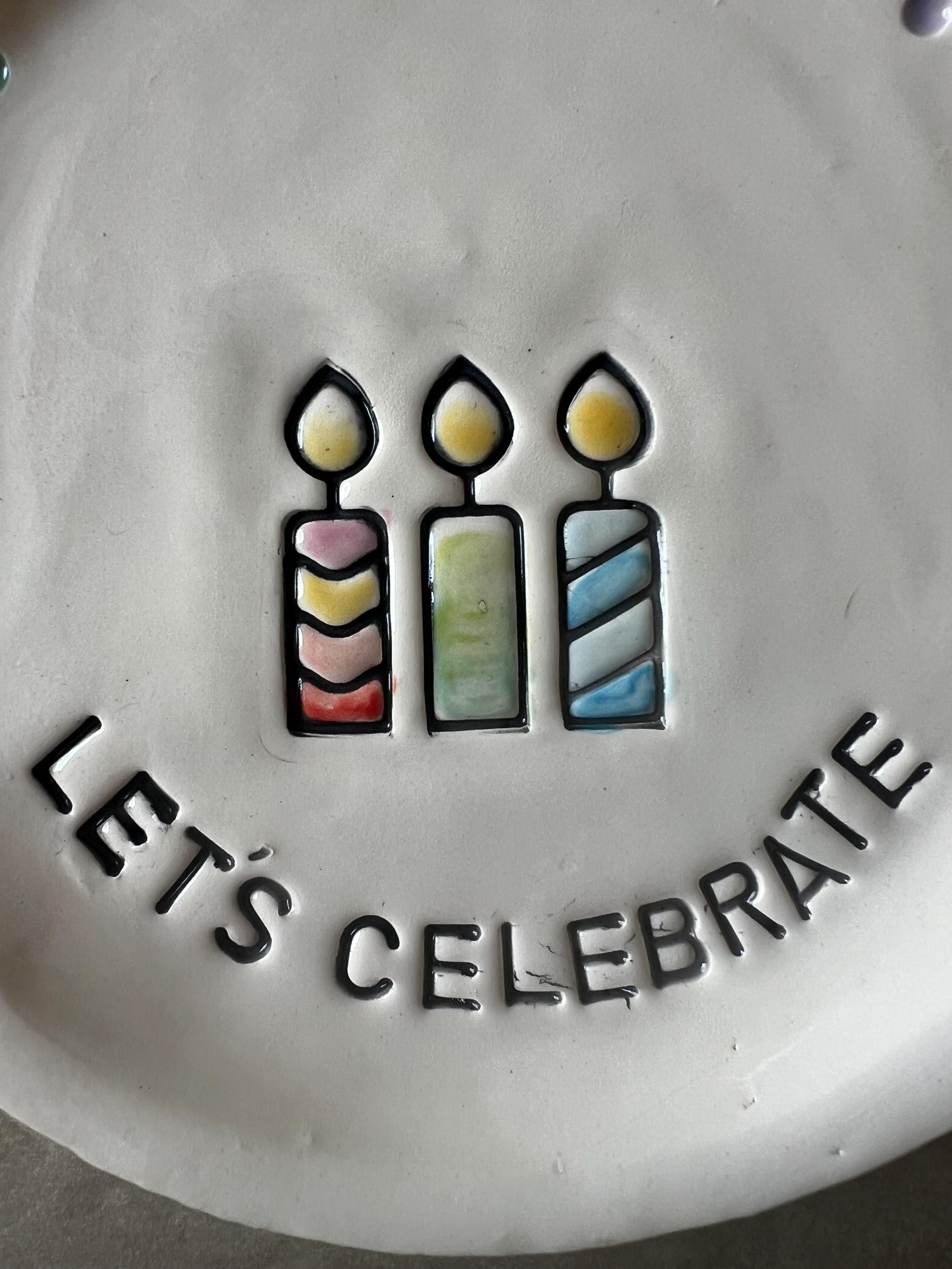 Custom Hand-Painted Ceramic Birthday Plate, Keepsake Cupcake Dish, view 11