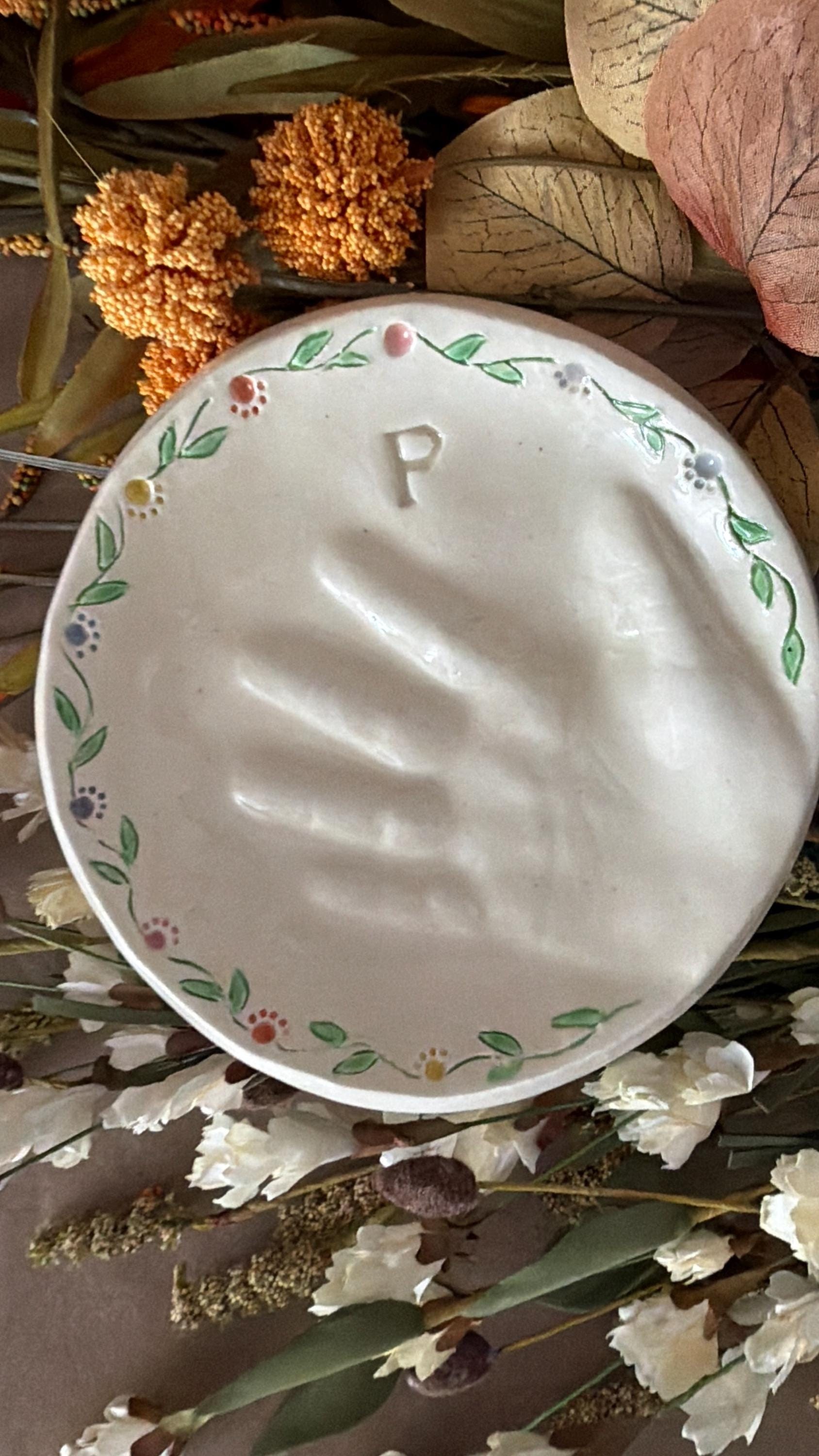 Ceramic Handprint Keepsake Jewelry Dish, Baby Handprint Organizer, view 19