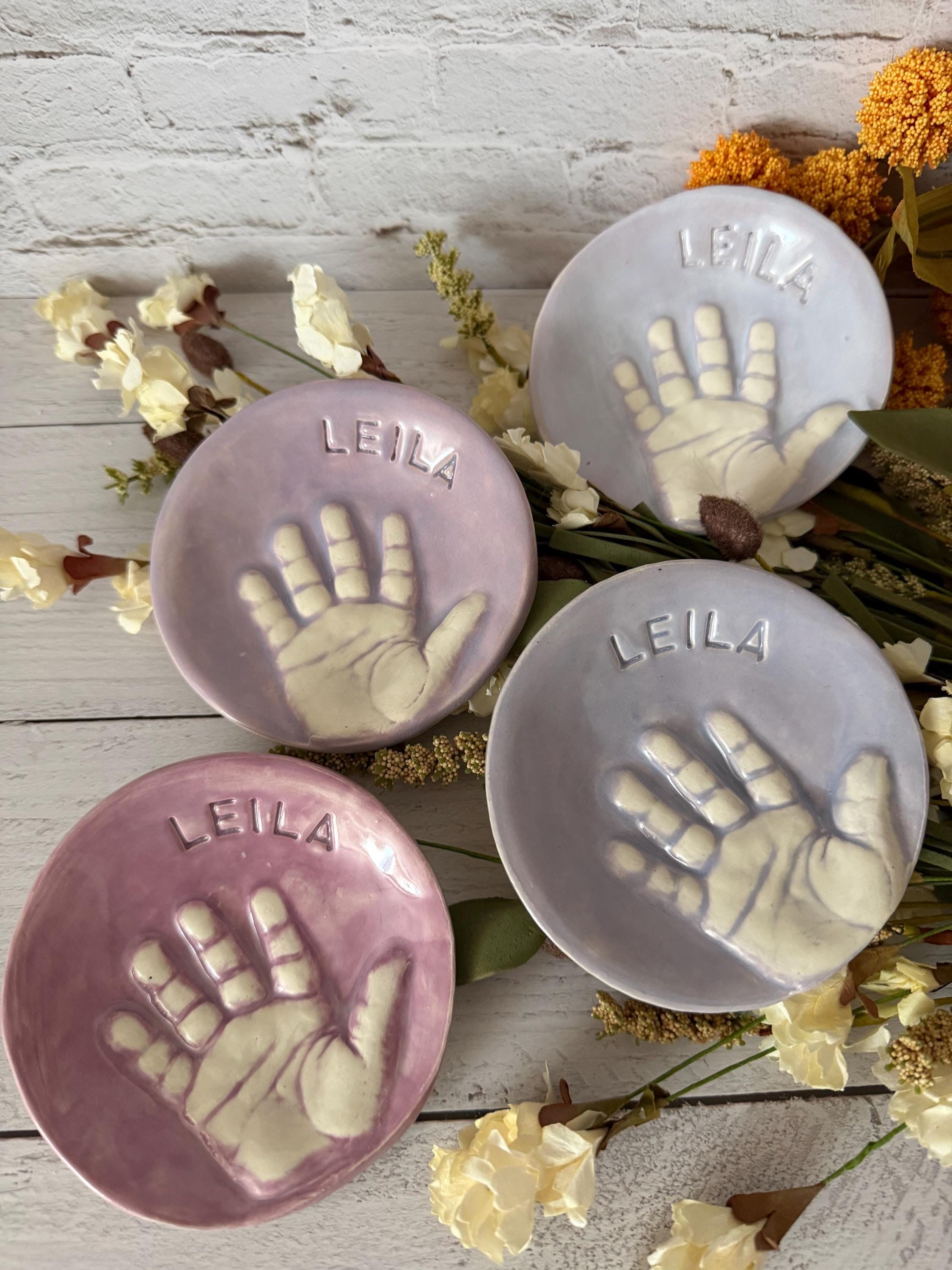 Ceramic Handprint Keepsake Jewelry Dish, Baby Handprint Organizer, view 20