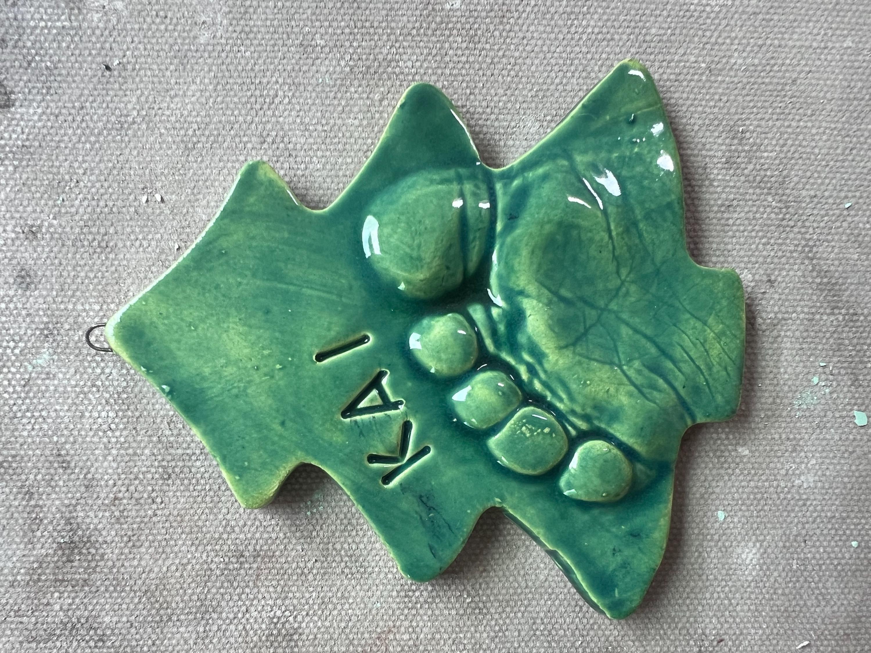 Small Ceramic Paw Print Heart Ornament, Custom Dog Keepsake, Puppy Memorial Gift, view 7
