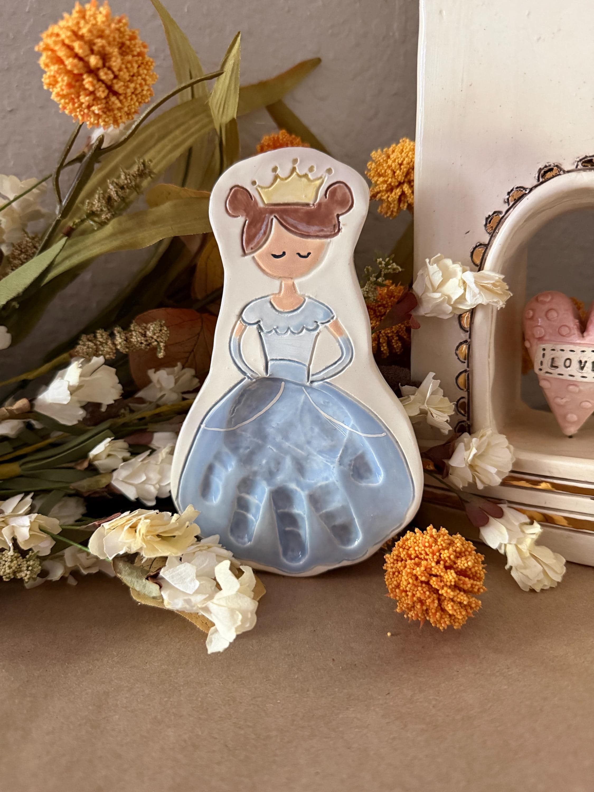 Princess Handprint Keepsake Ornament, Custom Baby Keepsake, Personalized Heirloom
