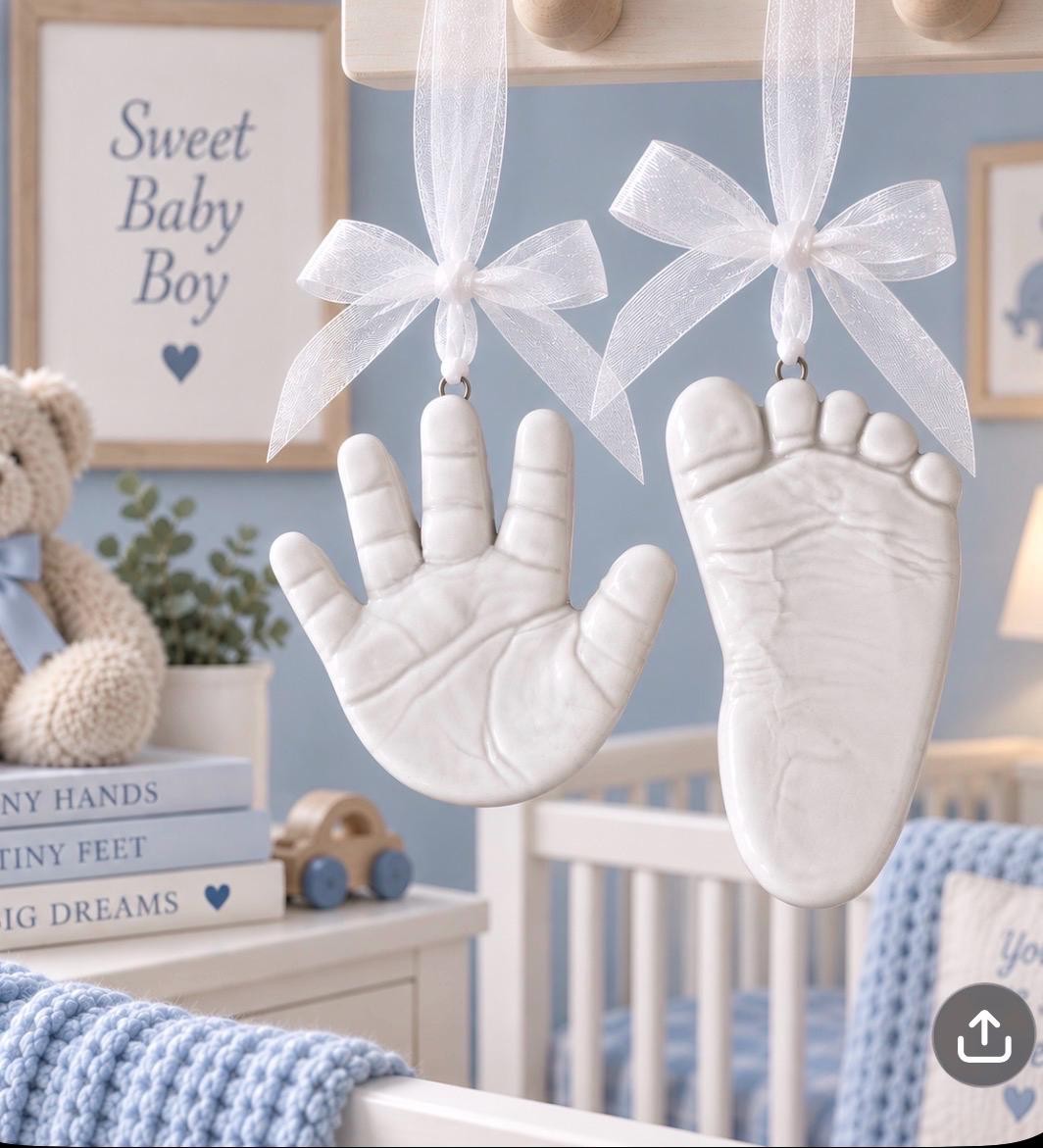 Custom Hand and footprint keepsake ornaments, view 10