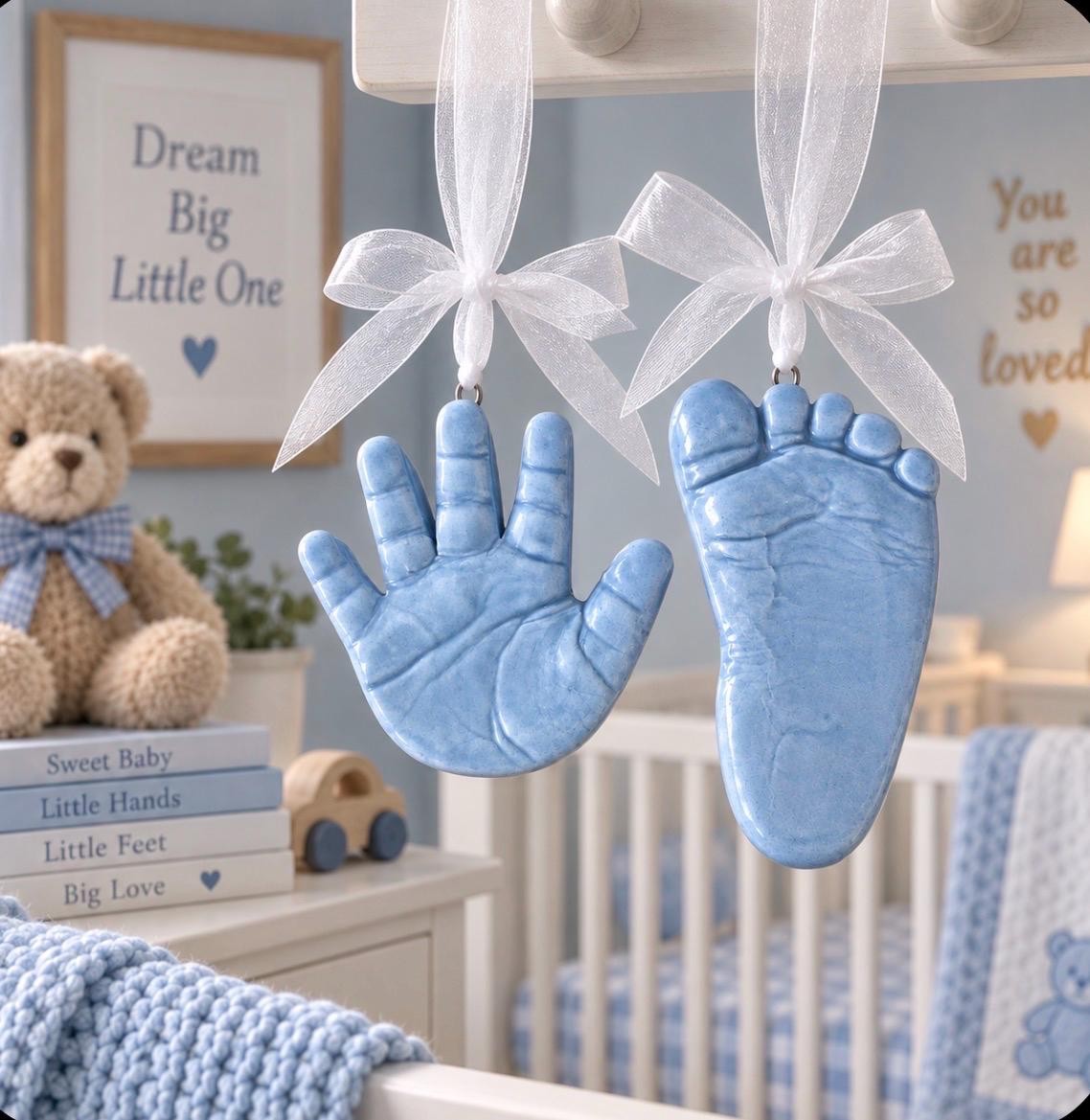 Custom Hand and footprint keepsake ornaments, view 12