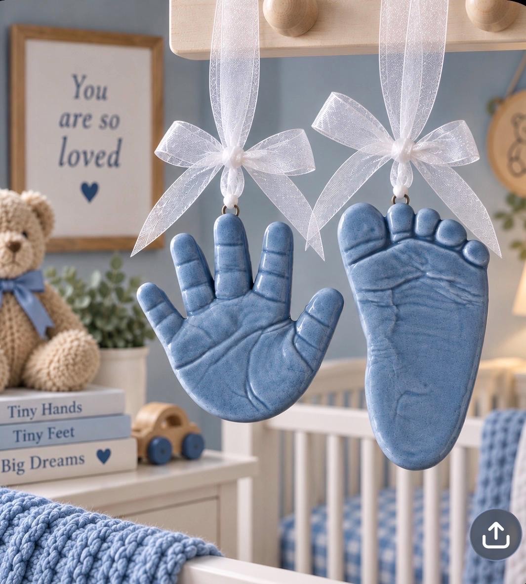 Custom Hand and footprint keepsake ornaments, view 13