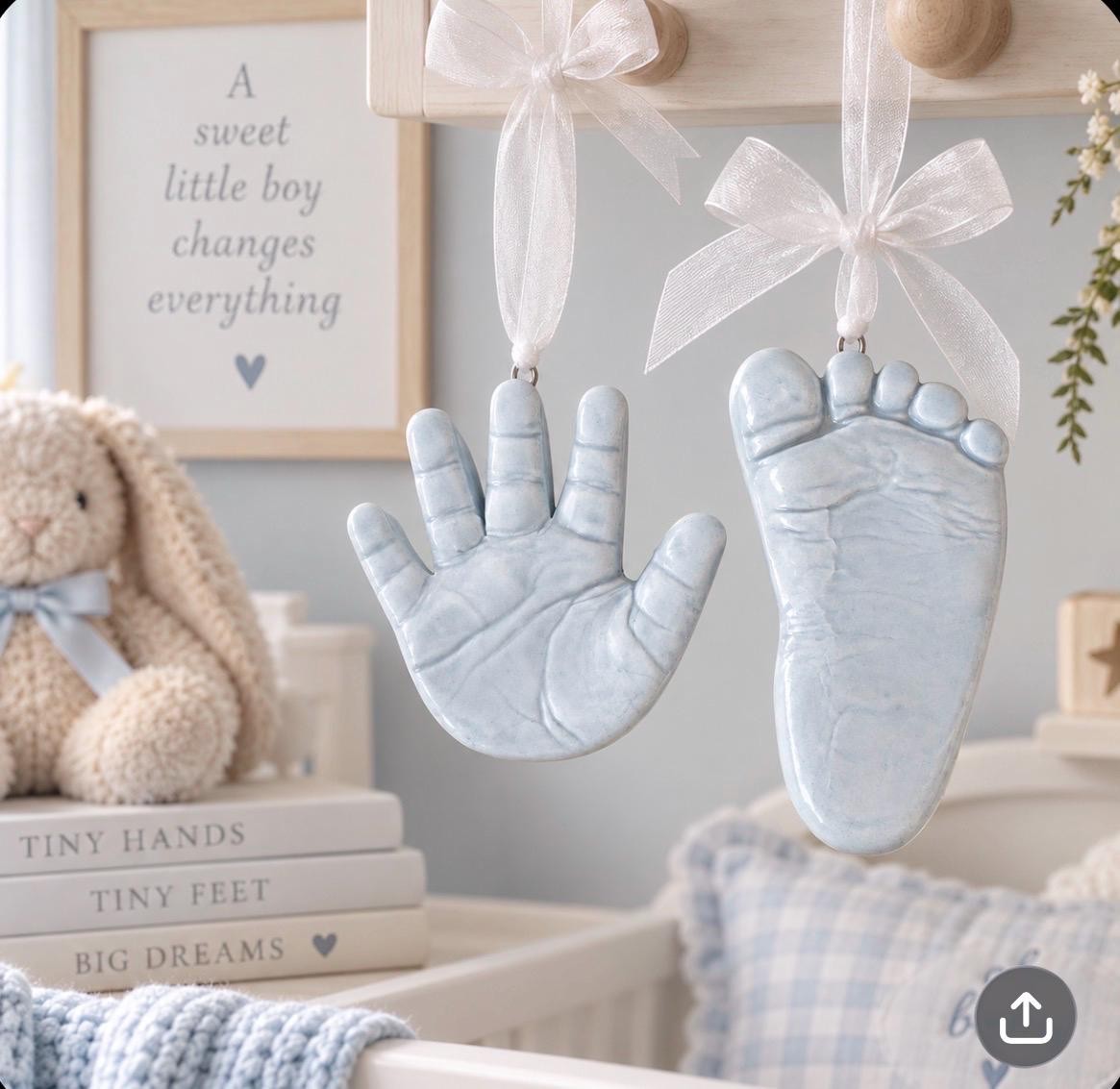 Custom Hand and footprint keepsake ornaments, view 8