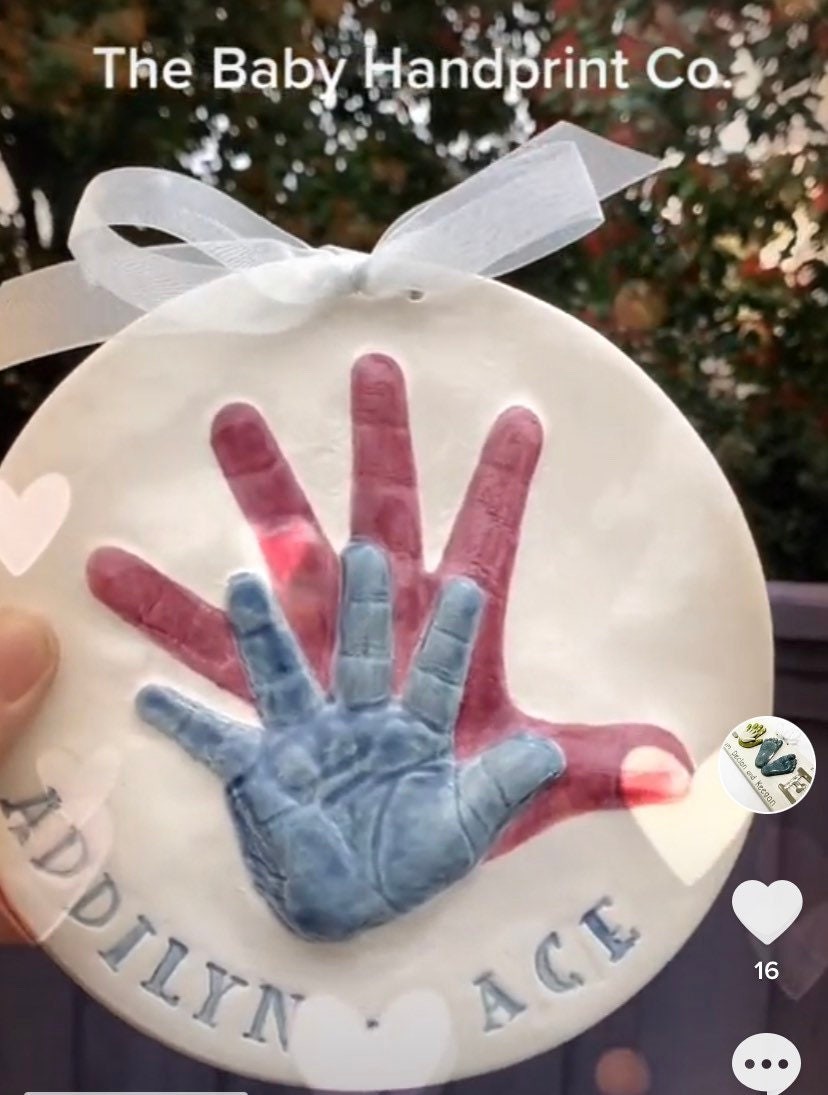 Handprint Sibling Keepsake, Brother and Sister Keepsake Art - Handprint Art - Family Keepsake - Hand Print Gift, view 6
