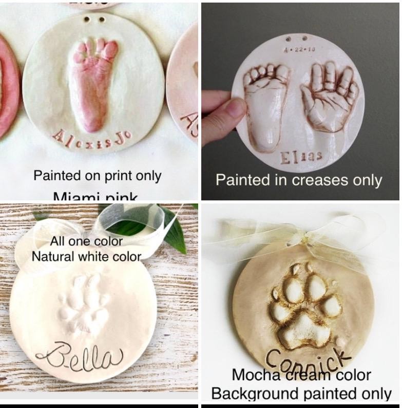Personalized Baby Keepsake Print - Baby Hand Print Kit - Baby Footprint Mold - Baby Memory Keepsake - Handmade Baby Memento - Hand Print, view 11