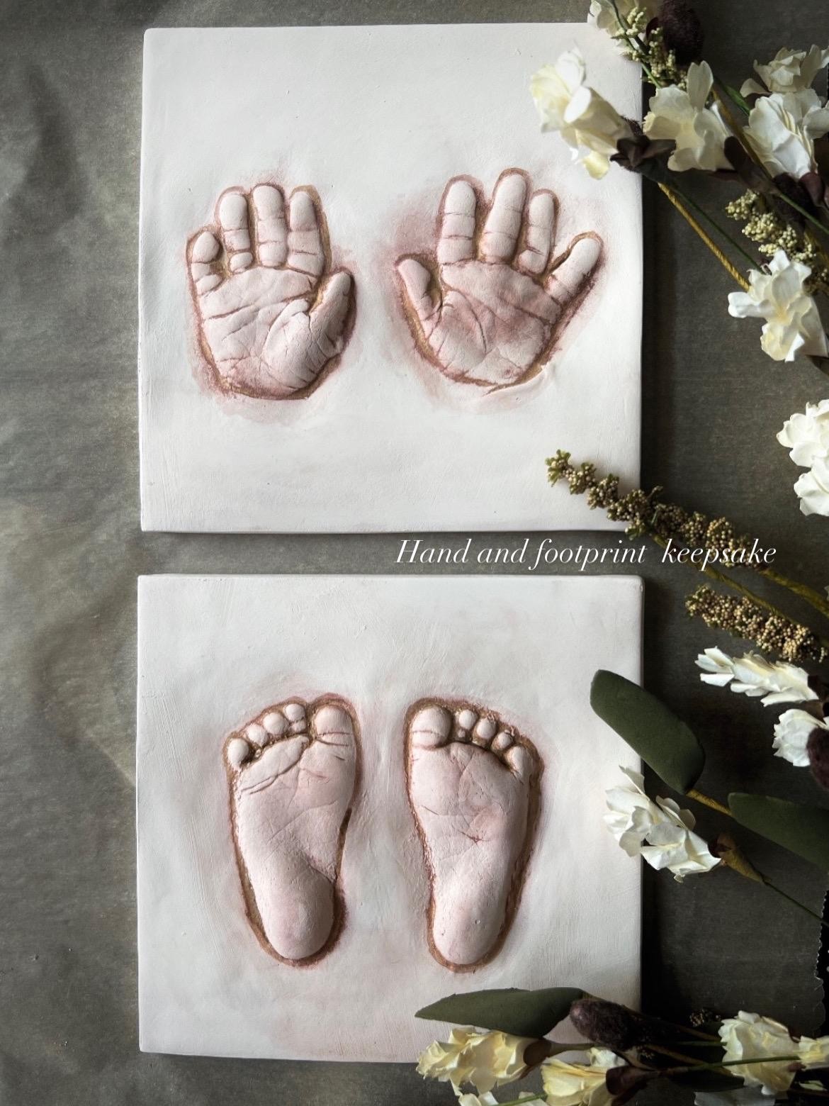 Personalized Baby Keepsake Print - Baby Hand Print Kit - Baby Footprint Mold - Baby Memory Keepsake - Handmade Baby Memento - Hand Print, view 12