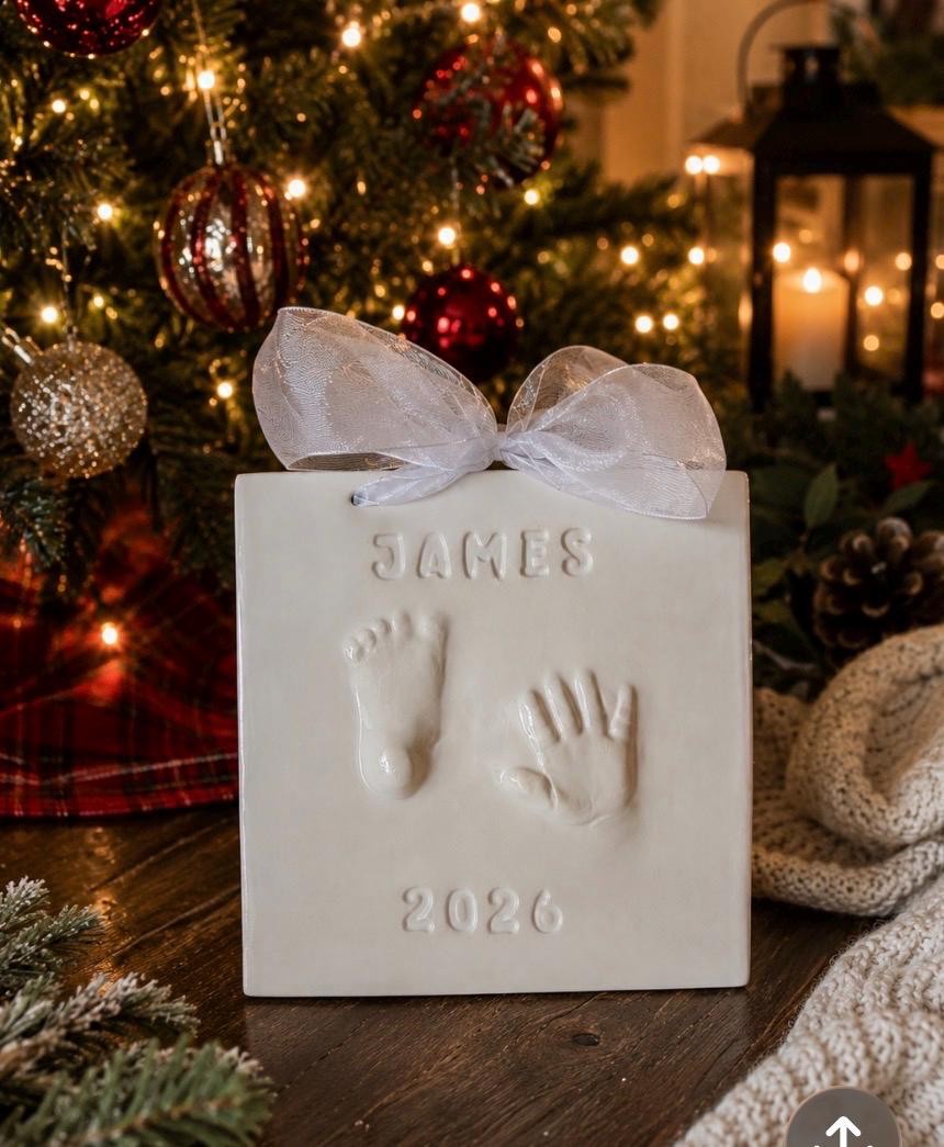 Personalized Baby Keepsake Print - Baby Hand Print Kit - Baby Footprint Mold - Baby Memory Keepsake - Handmade Baby Memento - Hand Print, view 13