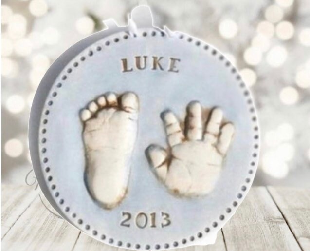 Custom Ceramic Hand and footprint Keepsake, Baby Keepsake , Baby Print Keepsake, Ceramic Handprint Keepsake Art, Keepsake, Newborn Gift, view 5