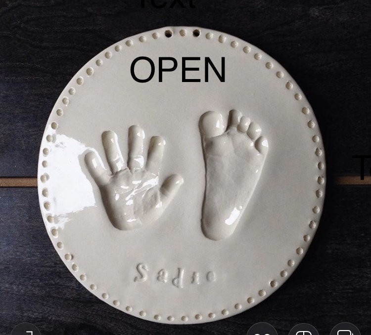 Custom Ceramic Hand and footprint Keepsake, Baby Keepsake , Baby Print Keepsake, Ceramic Handprint Keepsake Art, Keepsake, Newborn Gift, view 9